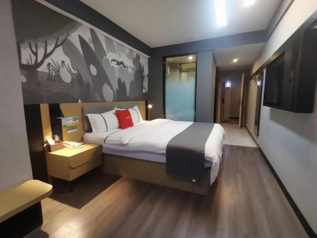 Bed in Thank Hotel Shanxi Lvliang Zhongyang County North Fengcheng Street