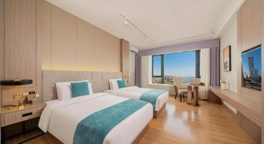 Bed in Poltton International Service Apartment Shanwei Urban District High-speed Railway Station