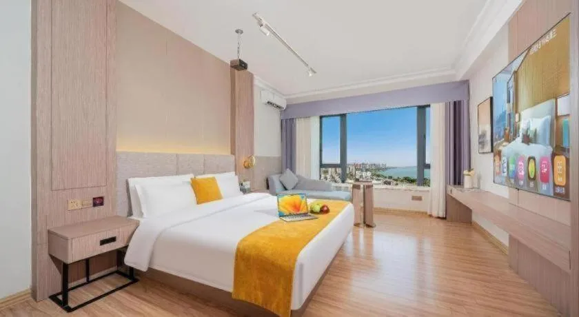 Bed in Poltton International Service Apartment Shanwei Urban District High-speed Railway Station