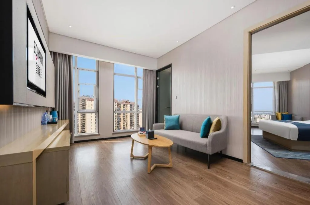 Bed in Echarm Hotel Wuhan Huashan