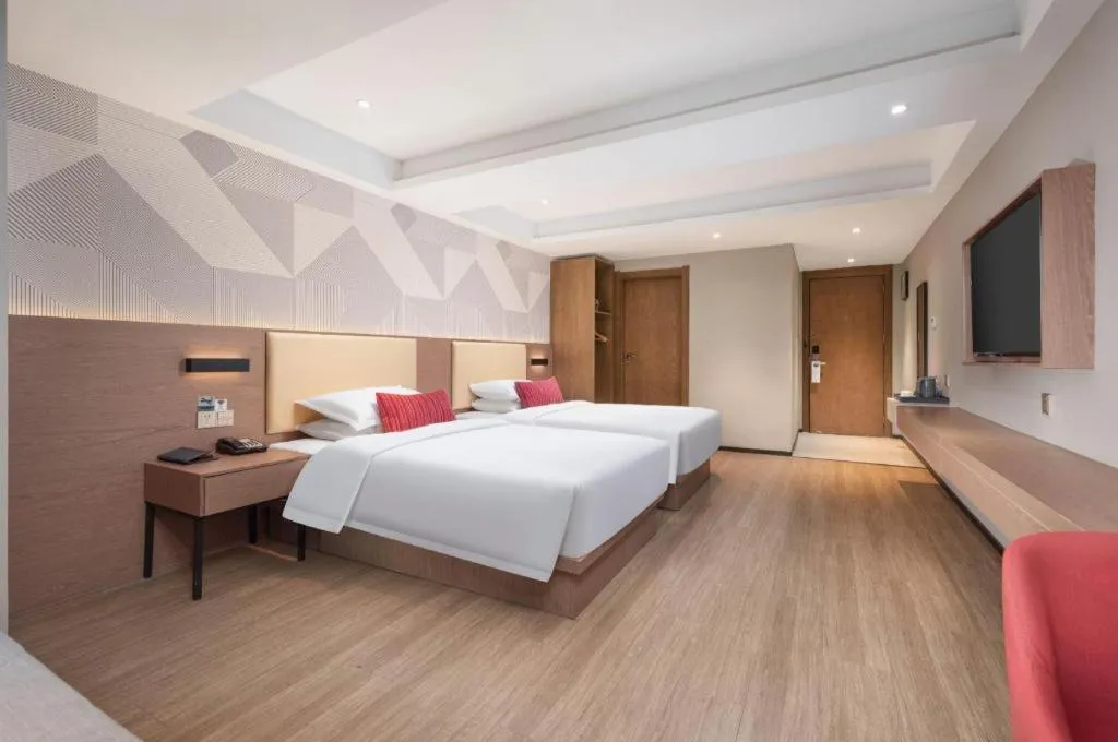Bed in Borrman Hotel Wuhan Yellow Crane Tower Fuxing Road Metro Station