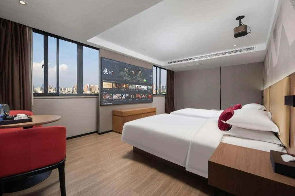 Bed in Borrman Hotel Wuhan Yellow Crane Tower Fuxing Road Metro Station