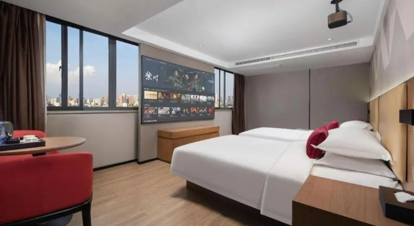 Bed in Borrman Hotel Wuhan Yellow Crane Tower Fuxing Road Metro Station