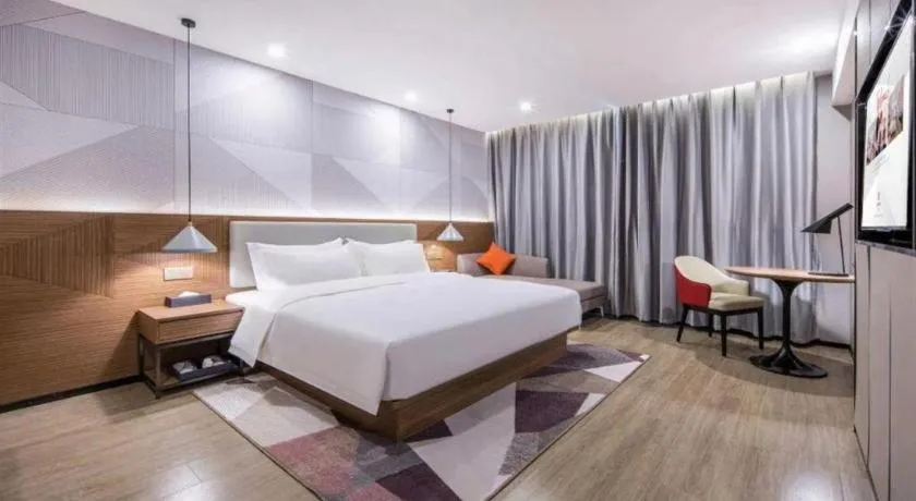 Bed in Borrman Hotel Wuhan Yellow Crane Tower Fuxing Road Metro Station