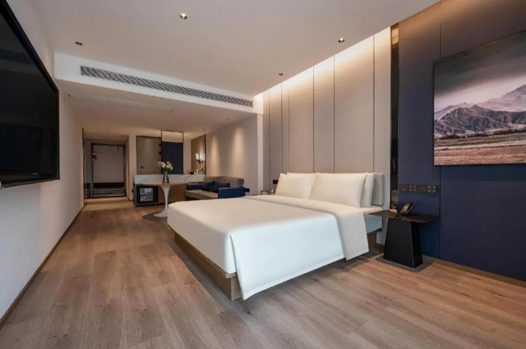 Bed in Atour Hotel Hangzhou Xixi Xihu District Cultural and Sports Center