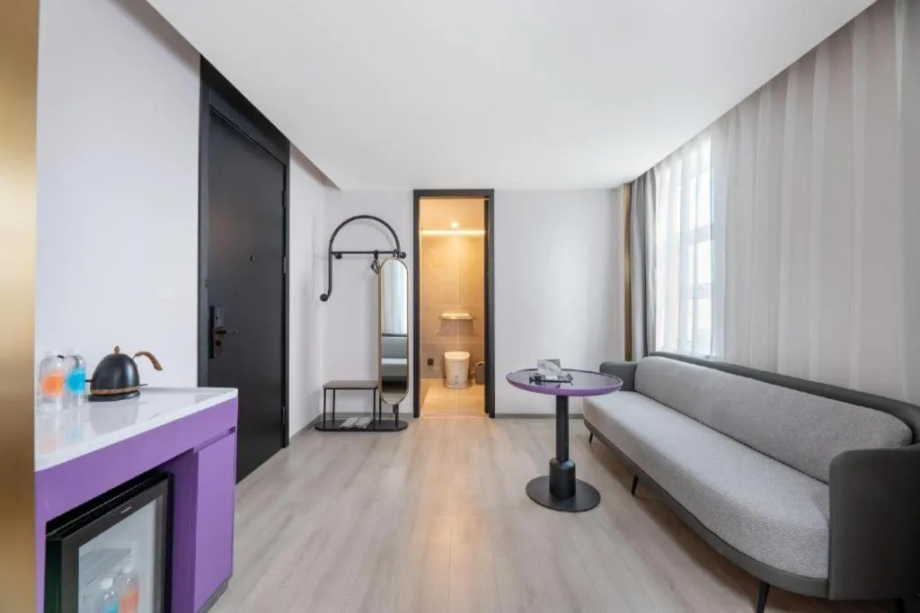 Bed in Atour Light Hotel North Dalian Station Huanan Plaza