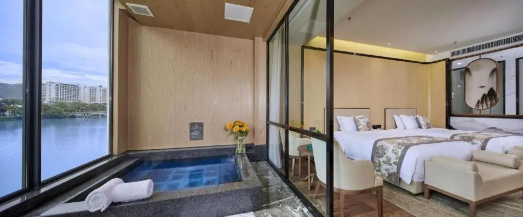 Bed in Guangdong Hot Spring Hotel