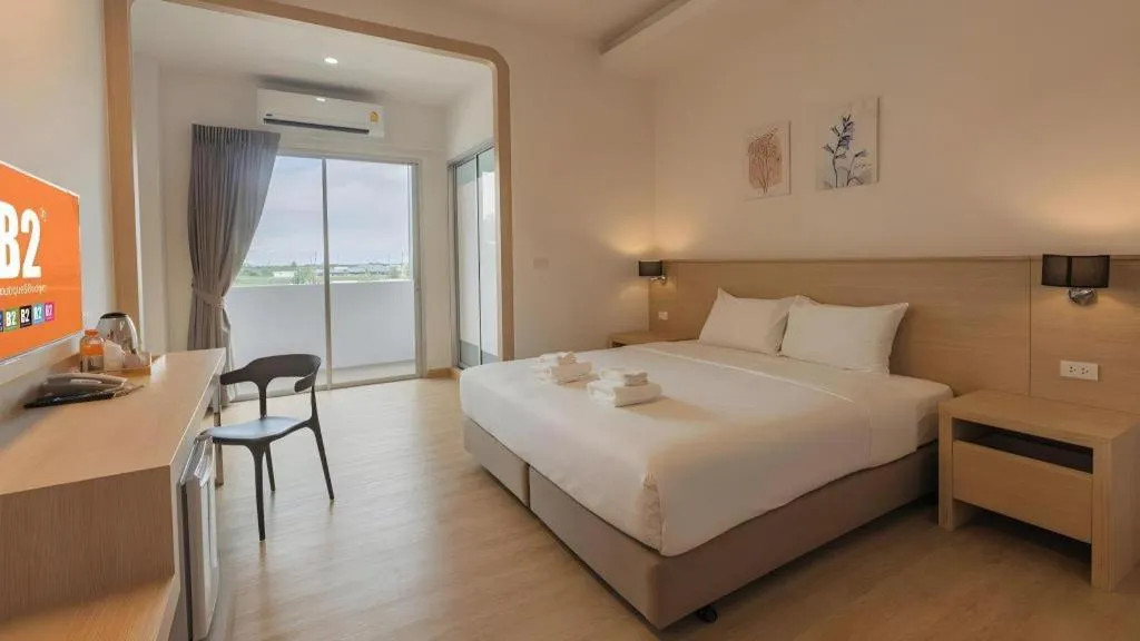 Bed in B2 Map Ta Phut Boutique & Budget Hotel