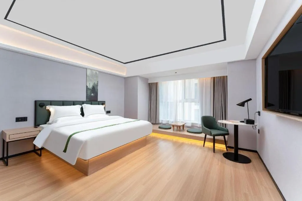 Bed in GreenTree Inn Jinan West Station Exhibition Center