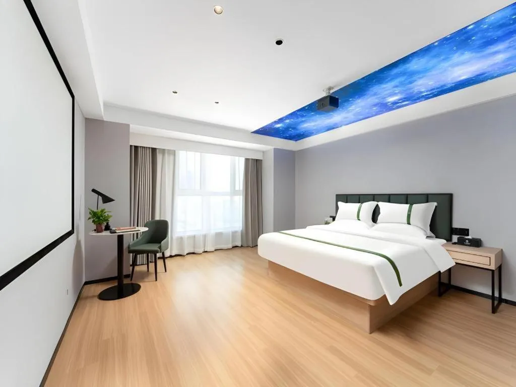 Bed in GreenTree Inn Jinan West Station Exhibition Center