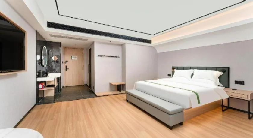 Bed in GreenTree Inn Jinan West Station Exhibition Center