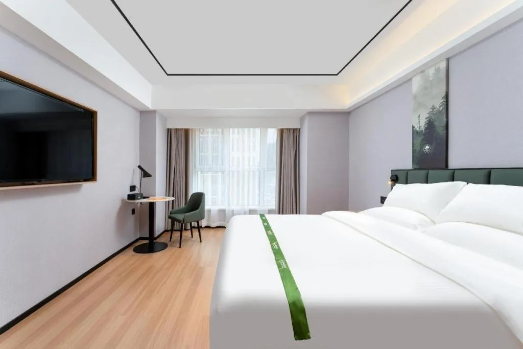 Bed in GreenTree Inn Jinan West Station Exhibition Center