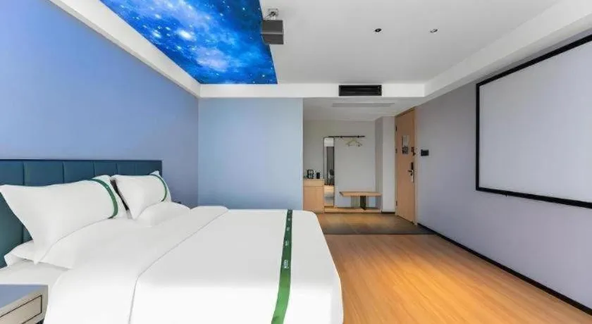 Bed in GreenTree Inn Jinan West Station Exhibition Center