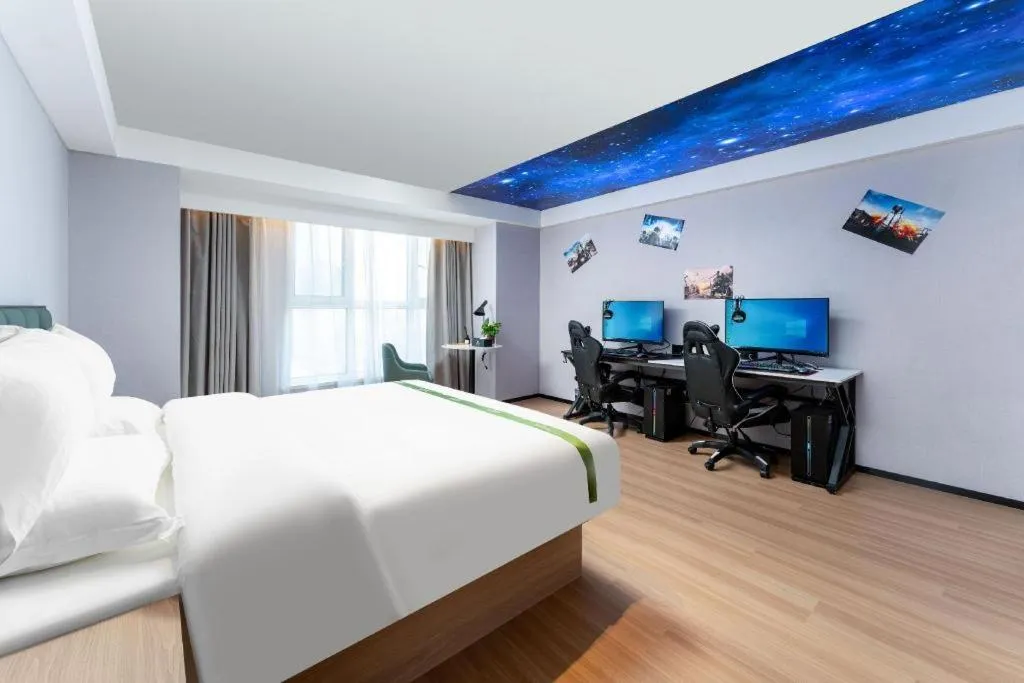 Bed in GreenTree Inn Jinan West Station Exhibition Center