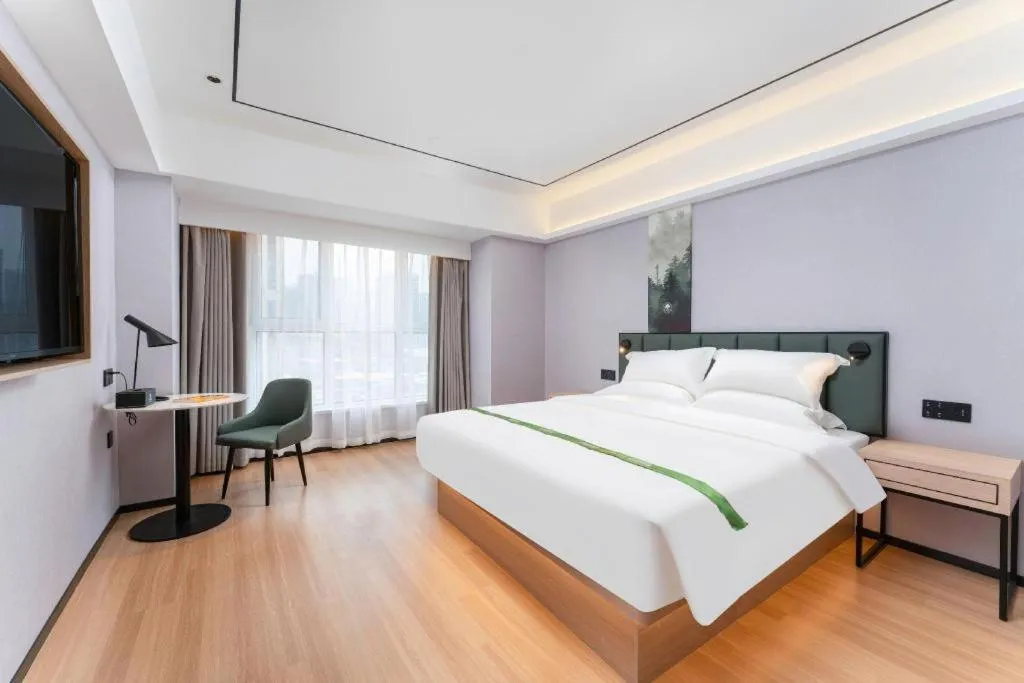 Bed in GreenTree Inn Jinan West Station Exhibition Center