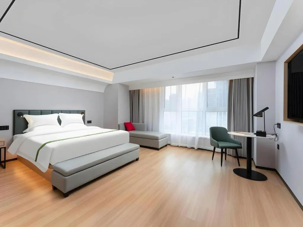 Bed in GreenTree Inn Jinan West Station Exhibition Center