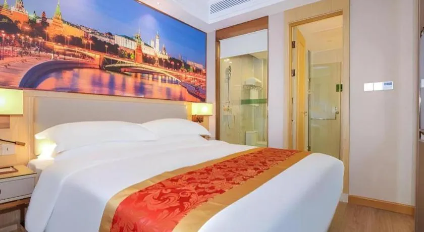 Bed in SHANGJINGHAO HOTEL （SAKATA SNOW ELEPHANT SUBWAY STATION SHOP）