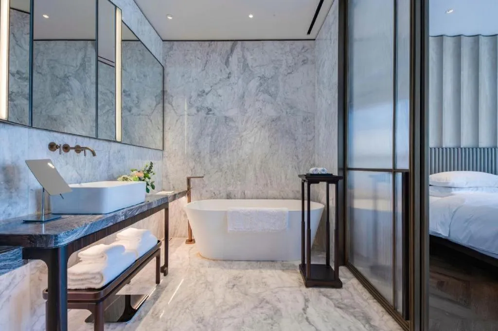 Bed in Mumian Rizhao Hotel