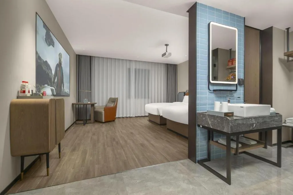 Bed in Echarm Hotel Changsha Huanghua Airport