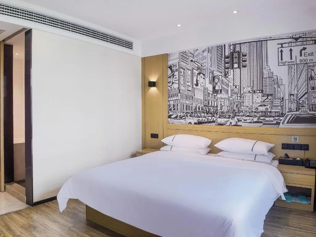 Bed in City Comfort Inn Yichang Zigui Three Gorges Dam Binhu