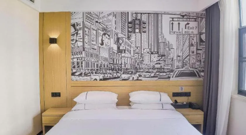 Bed in City Comfort Inn Yichang Zigui Three Gorges Dam Binhu