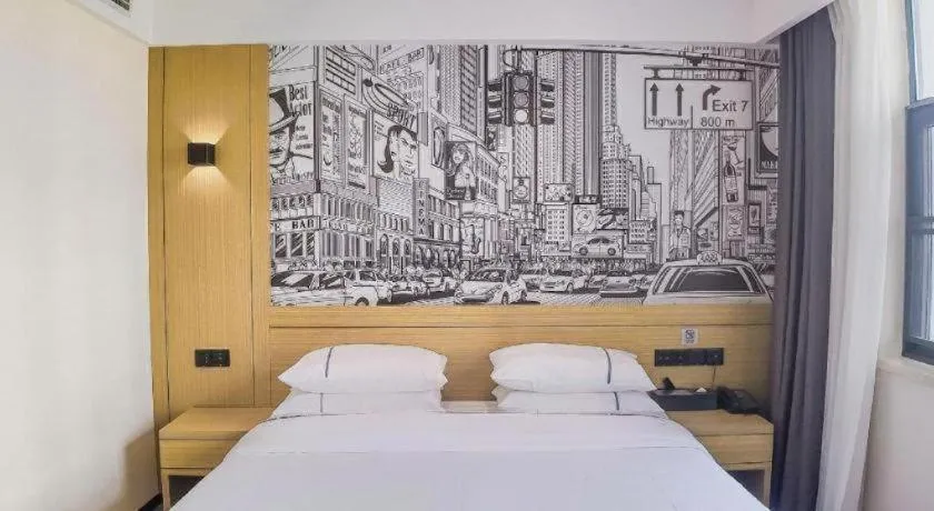 Bed in City Comfort Inn Yichang Zigui Three Gorges Dam Binhu