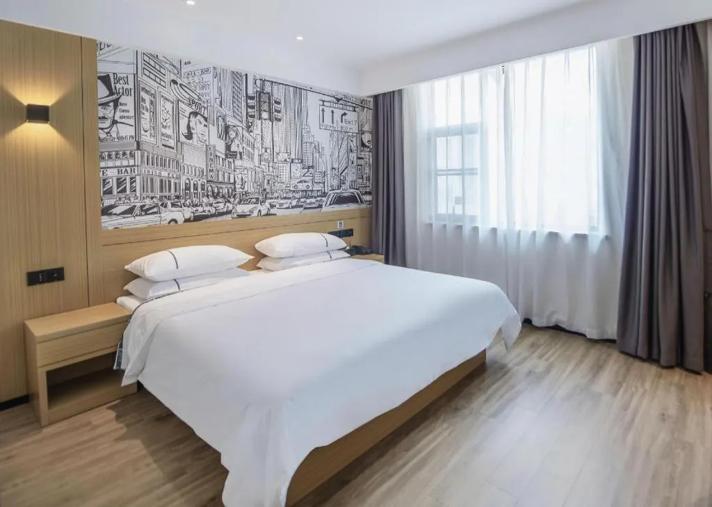 Bed in City Comfort Inn Yichang Zigui Three Gorges Dam Binhu