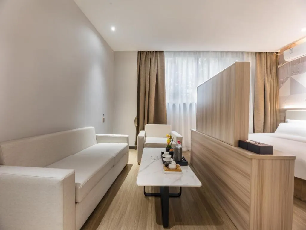 Bed in Borrman Hotel Suzhou Wujiang Zhongshan North Road Pedestrian Street