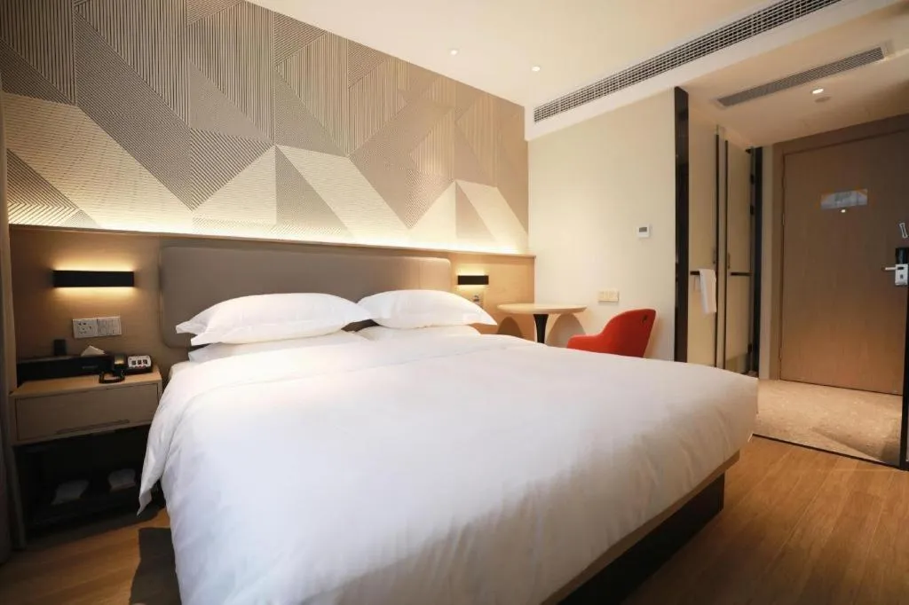 Bed in Borrman Hotel Wuhan First Hospital Hanzheng Street Metro Station