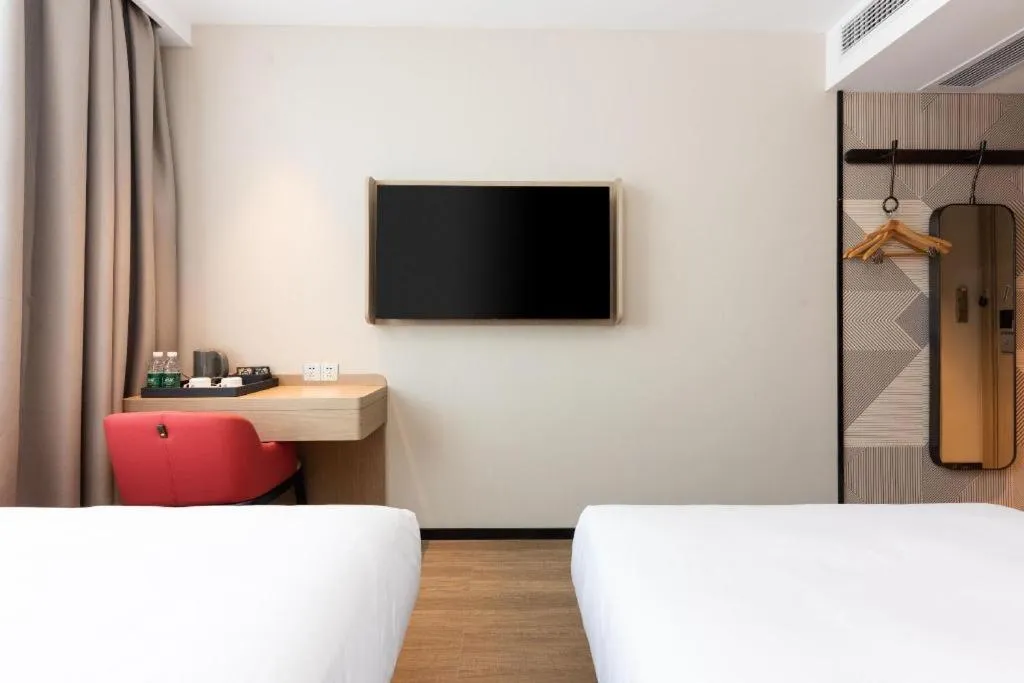 Bed in Borrman Hotel Wuhan First Hospital Hanzheng Street Metro Station