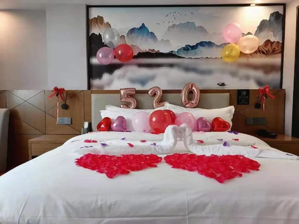 Bed in Borrman Hotel Nanning Anji Passenger Station Xijin Metro Station