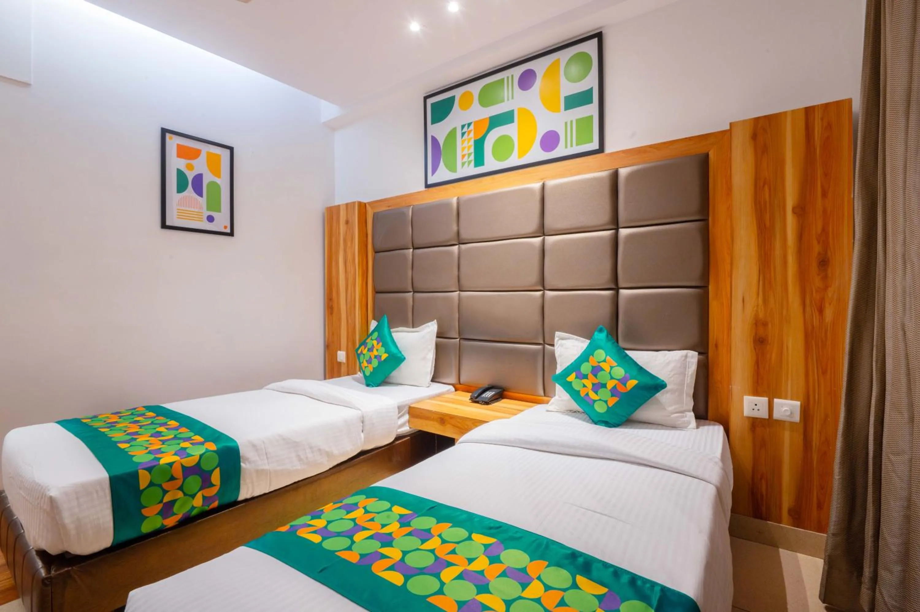 Bedroom, Bed in Treebo Twin Tree