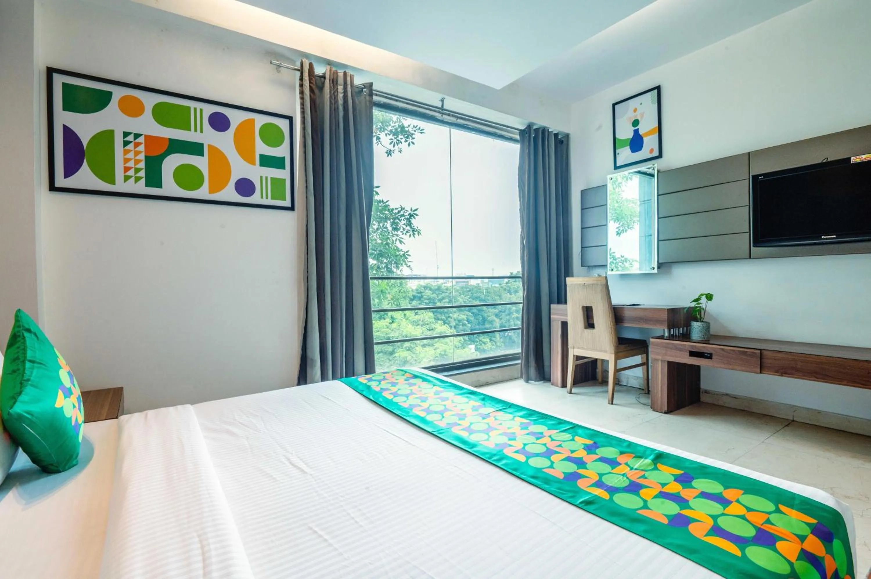 Bedroom, Bed in Treebo Twin Tree