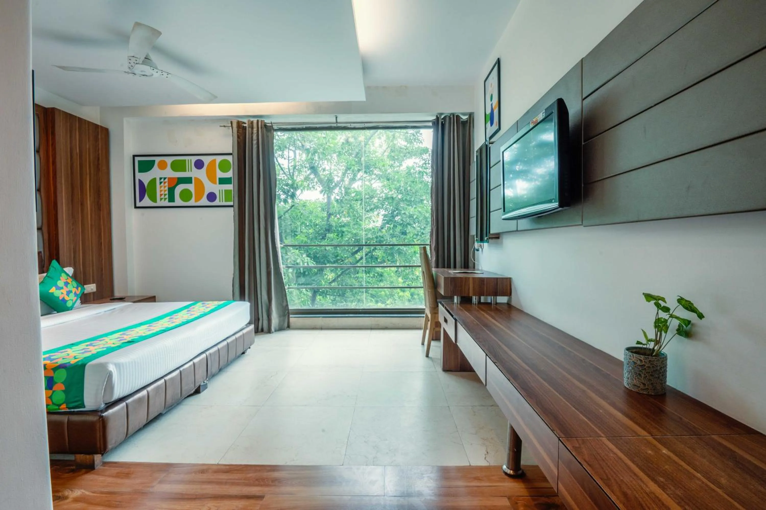 Bedroom, Bed in Treebo Twin Tree