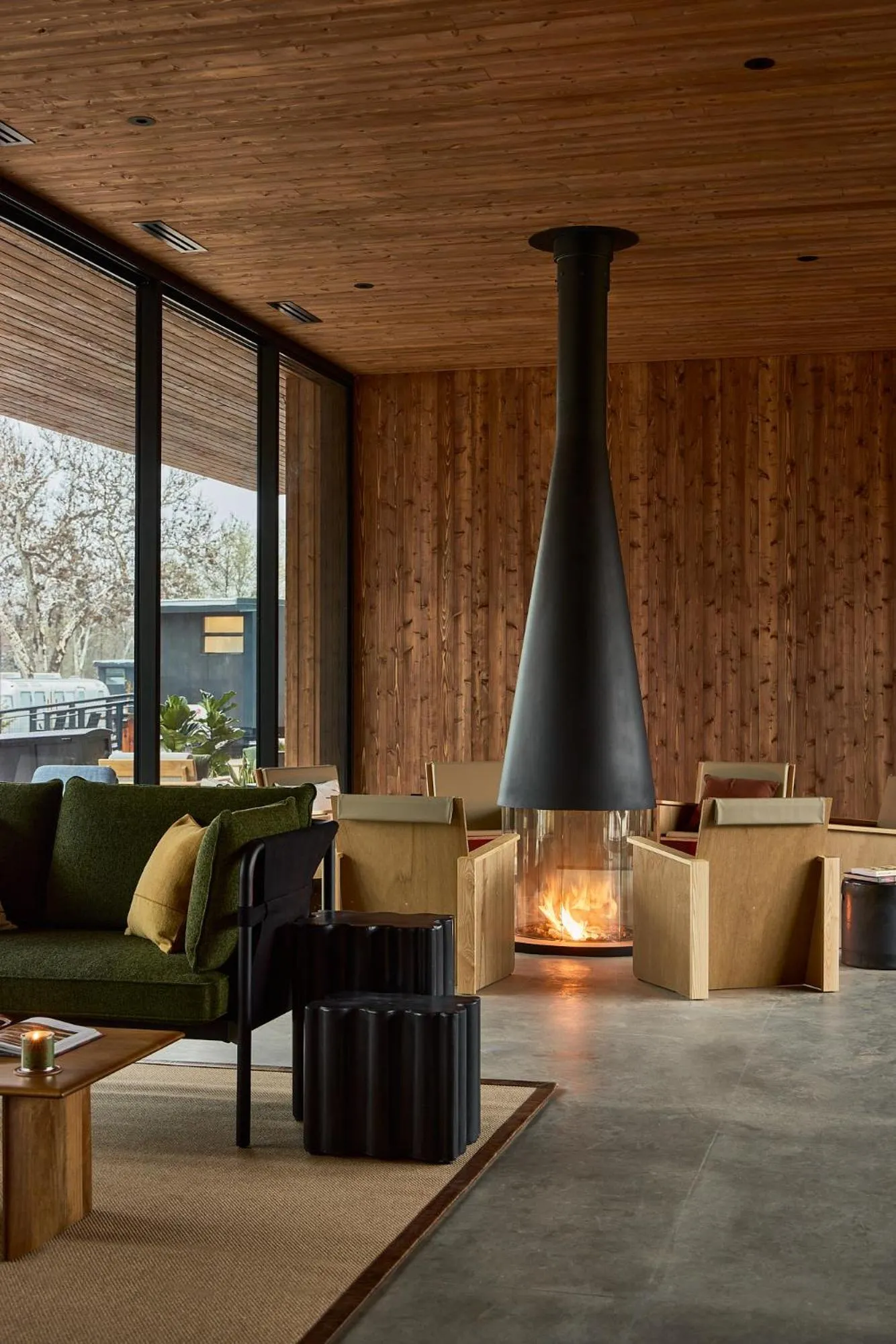 Seating area in AutoCamp Sequoia