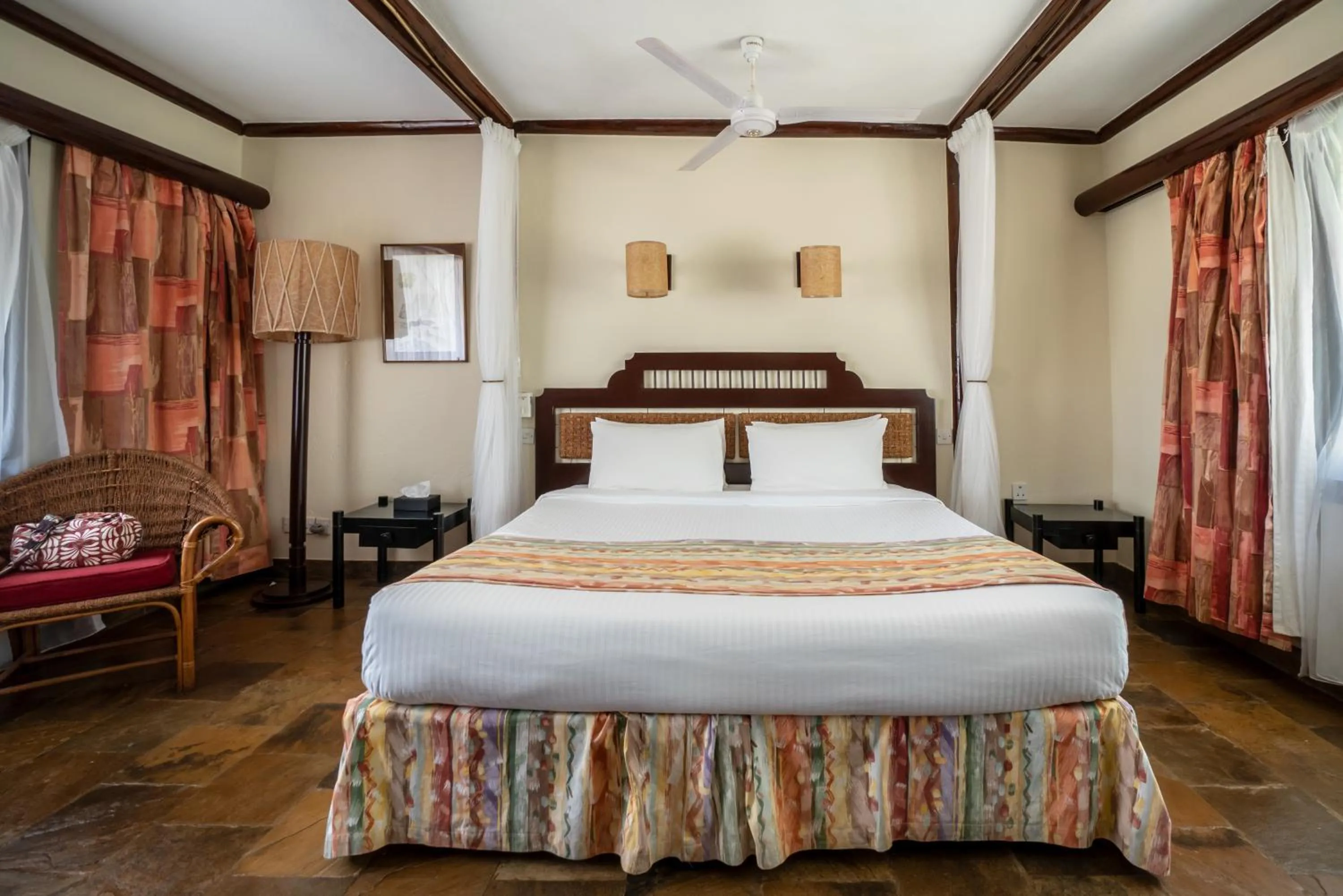 Bed in Sarova Shaba Game Lodge