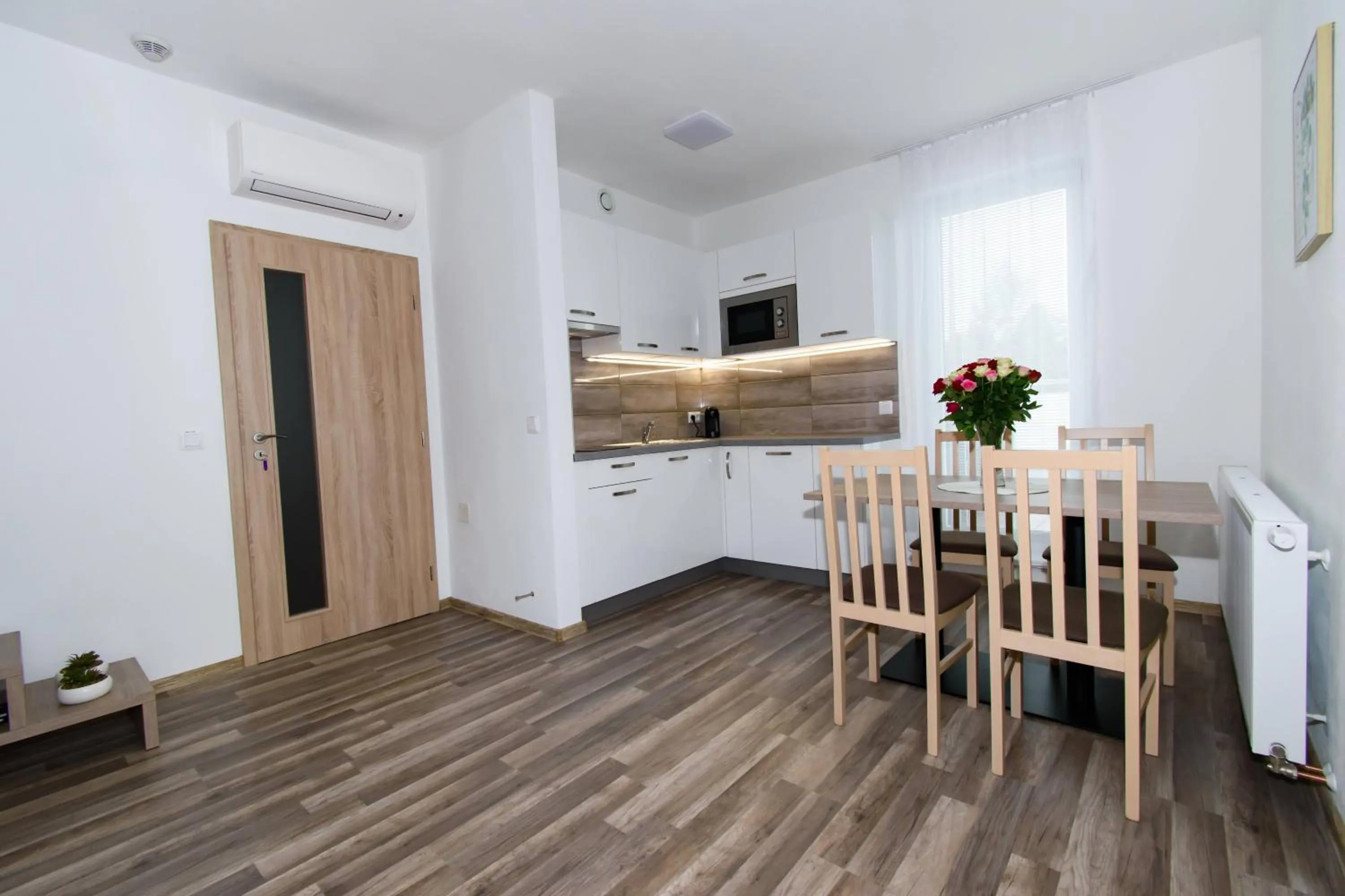 Kitchen or kitchenette in Solid Gold Garni Hotel