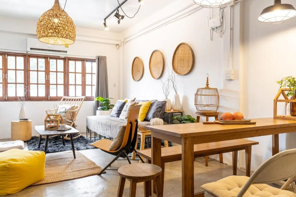 Living room in Near One Nimman 4Bedrooms TownHouse