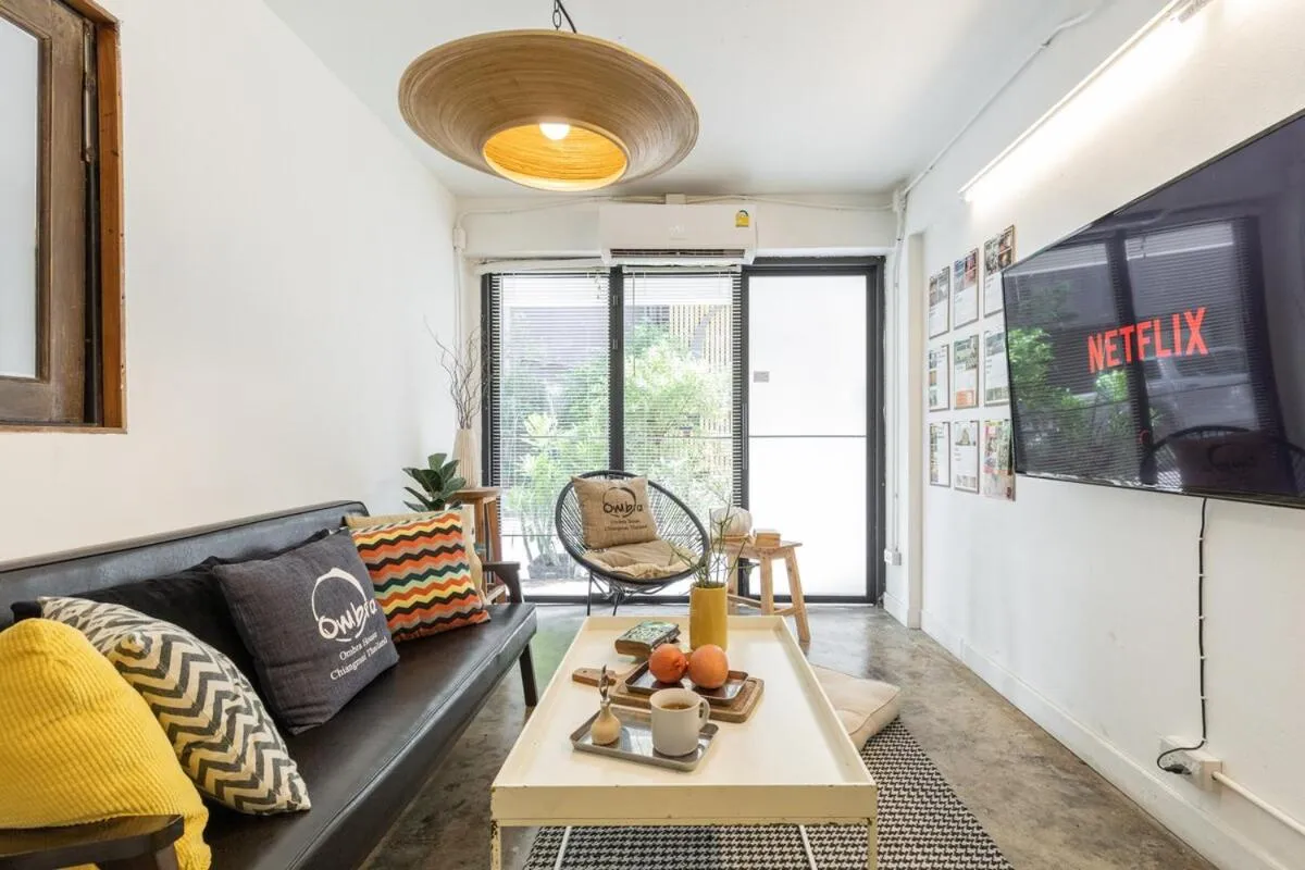 Living room in Near One Nimman 1 Bedroom in TownHouse