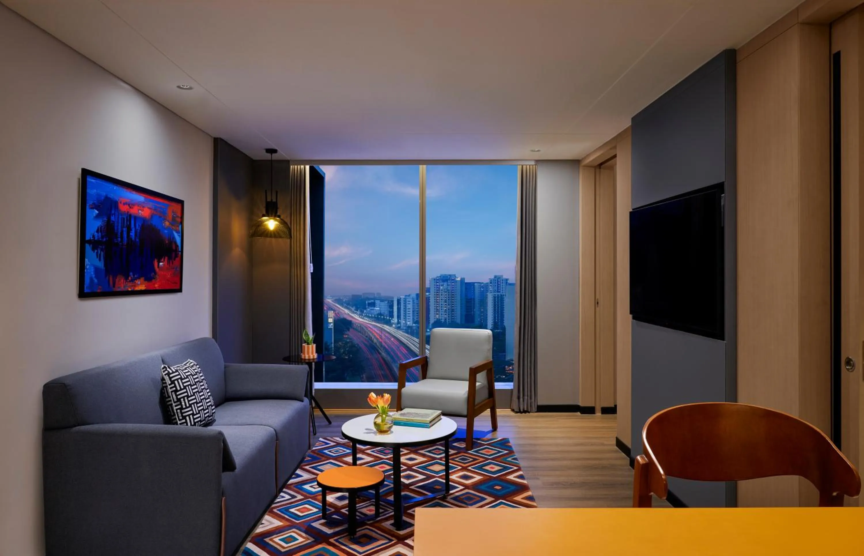 Communal lounge/ TV room in Hyatt Centric Hebbal Bengaluru