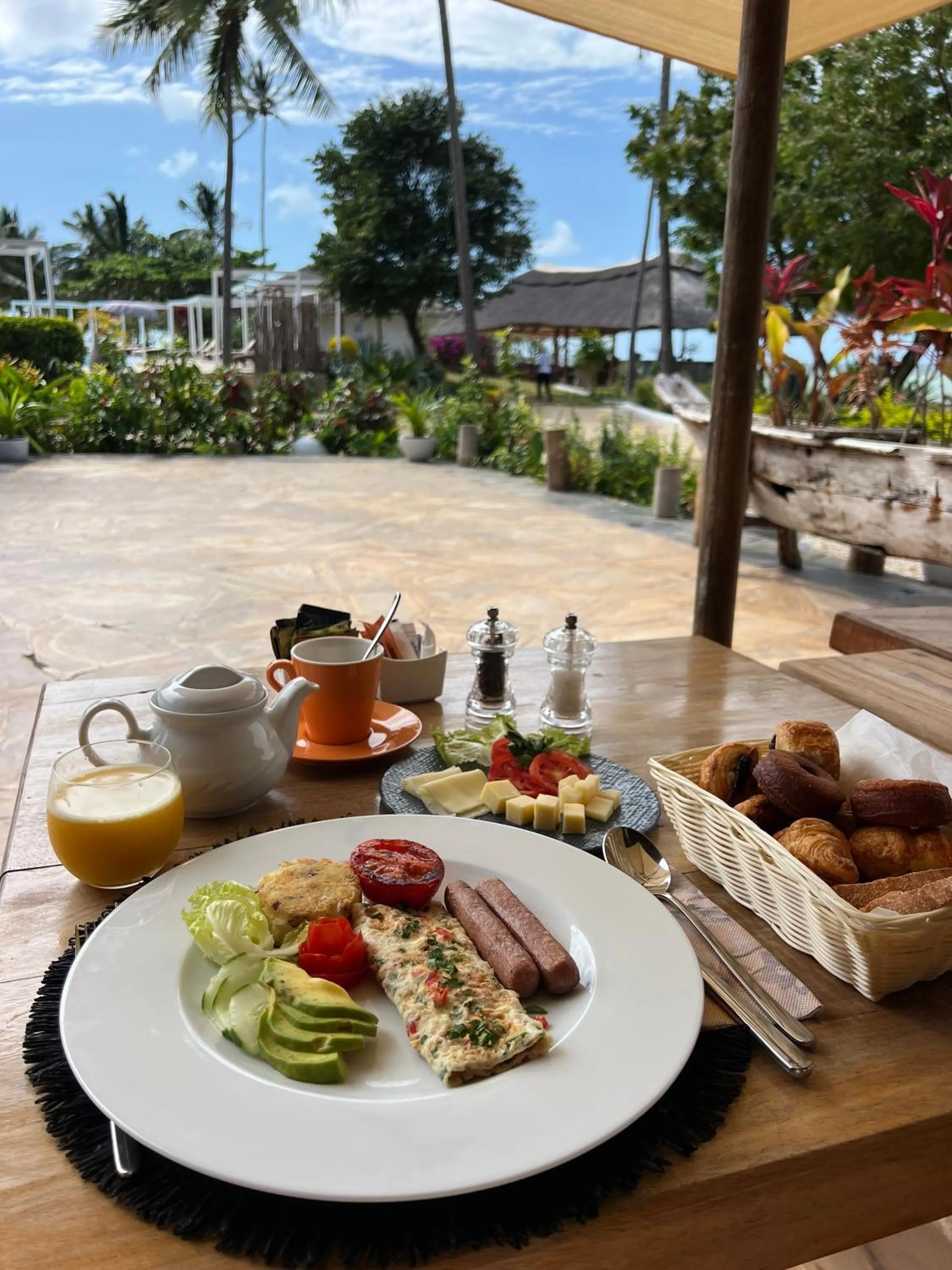 Breakfast in Maharaja Boutique Hotel Zanzibar