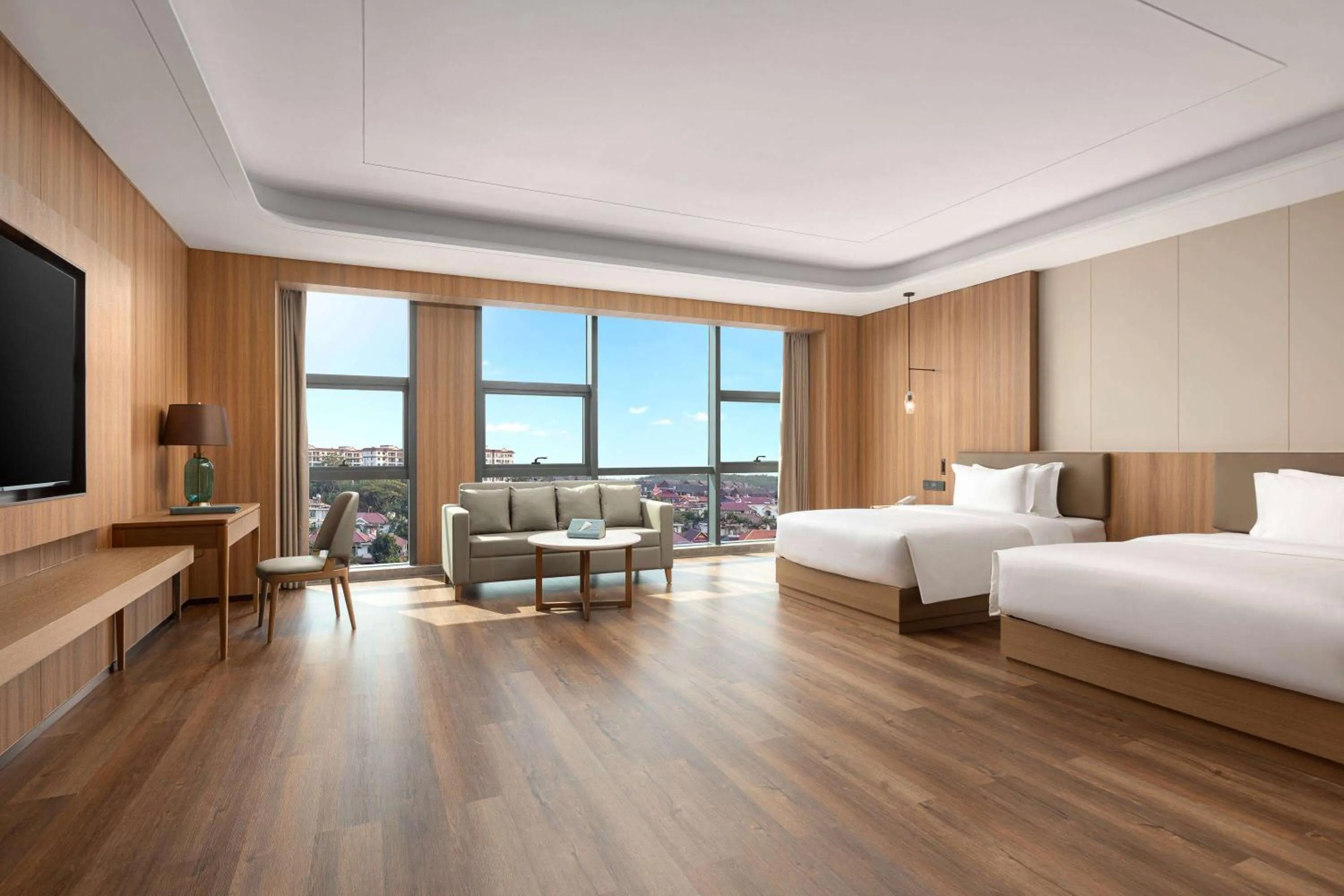 Photo of the whole room, Bed in Wyndham Xishuangbanna Qingquan