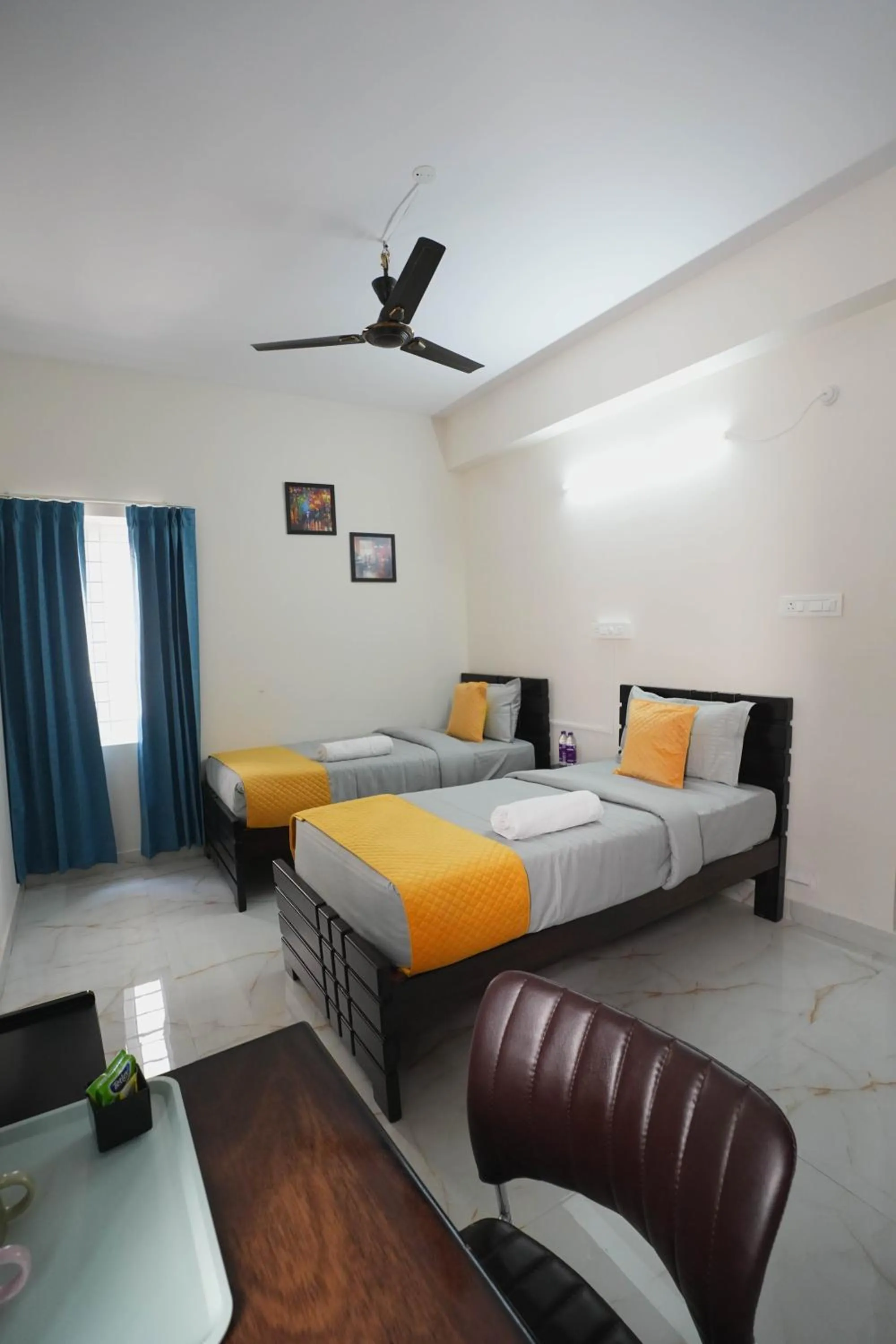 Bed in Yellow Bells Serviced Apartments Hitech City