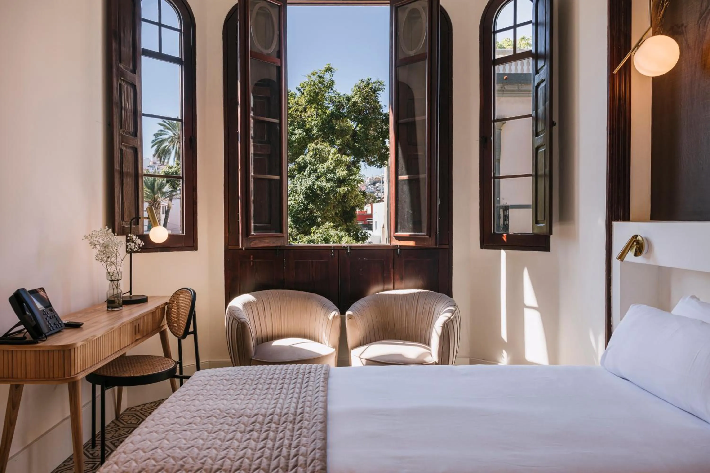 View (from property/room), Bed in MASANET Emblematic Hotels - Adults Only