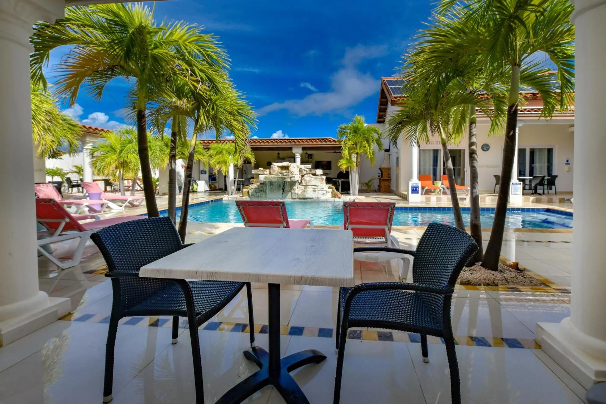 Patio in Boutique Hotel Swiss Paradise Aruba Villas and Suites