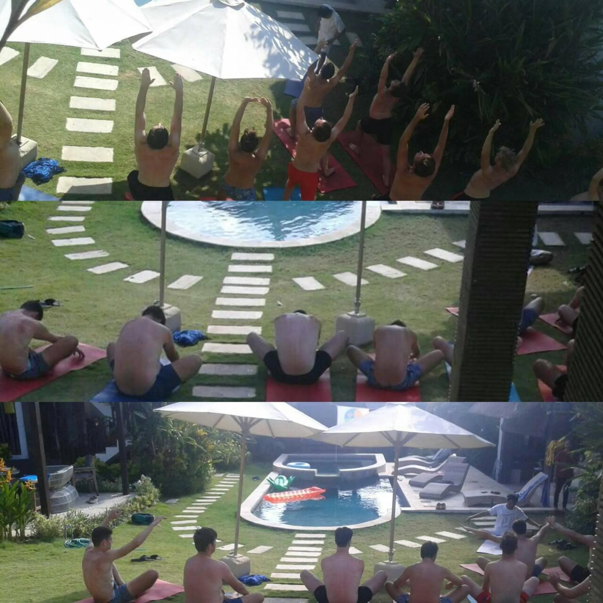 group of guests in Hill Dance Bali American Hotel