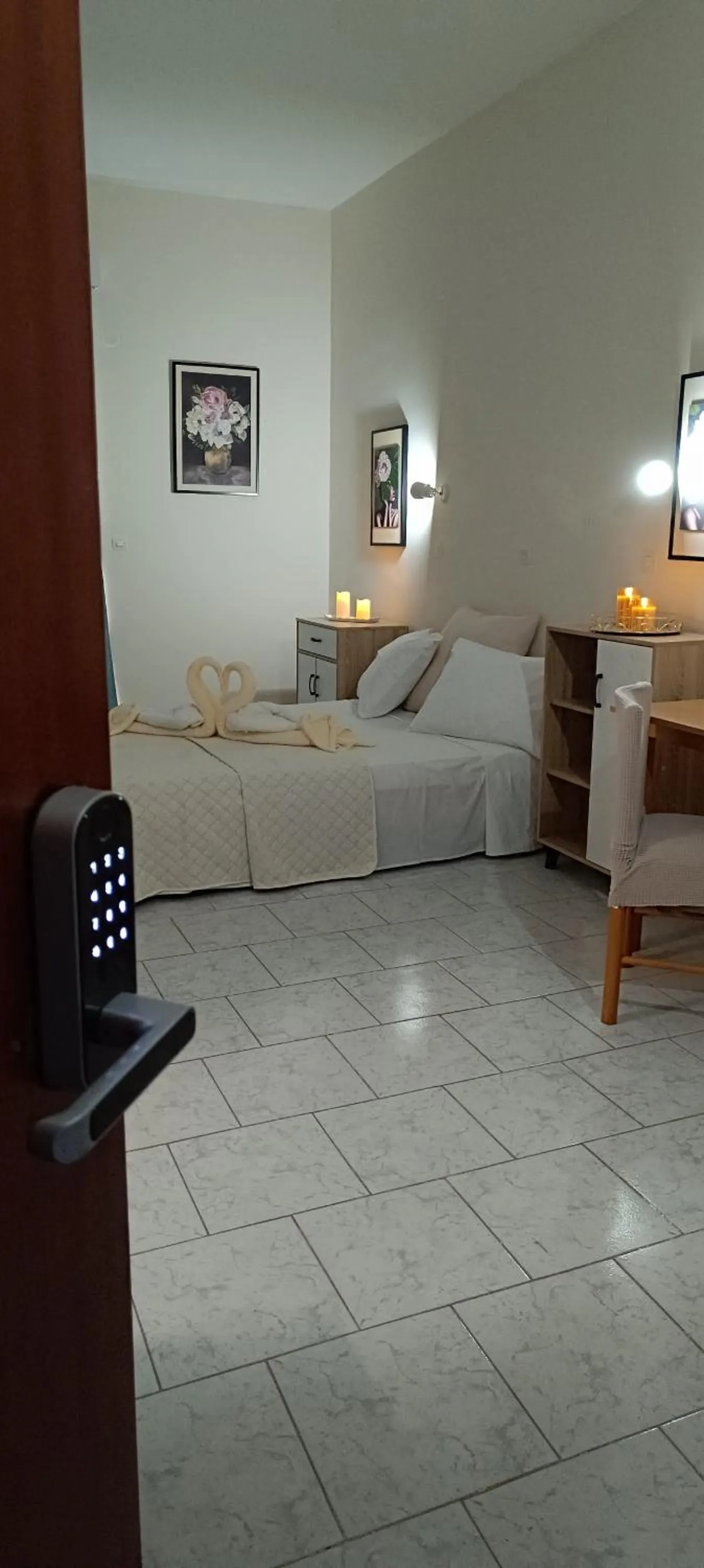 View (from property/room), Bed in Pyrgos Hotel Apartments