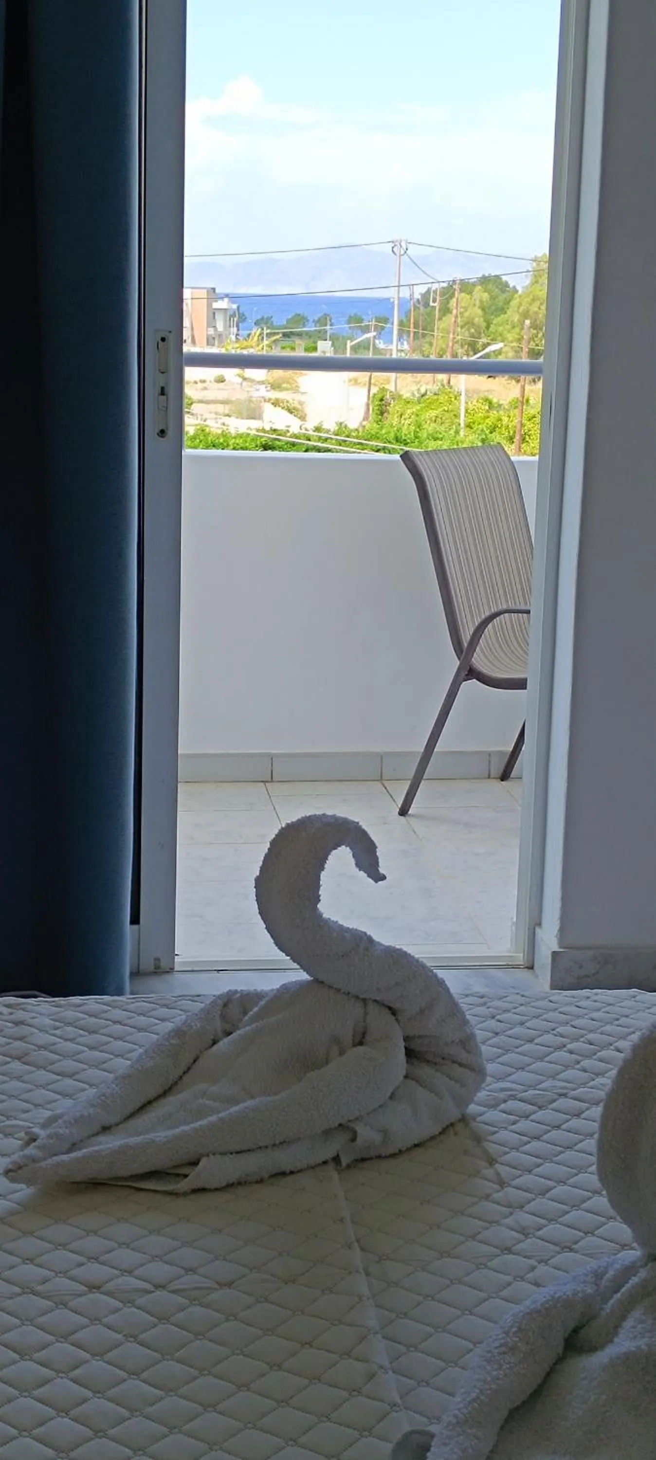 Bed in Pyrgos Hotel Apartments