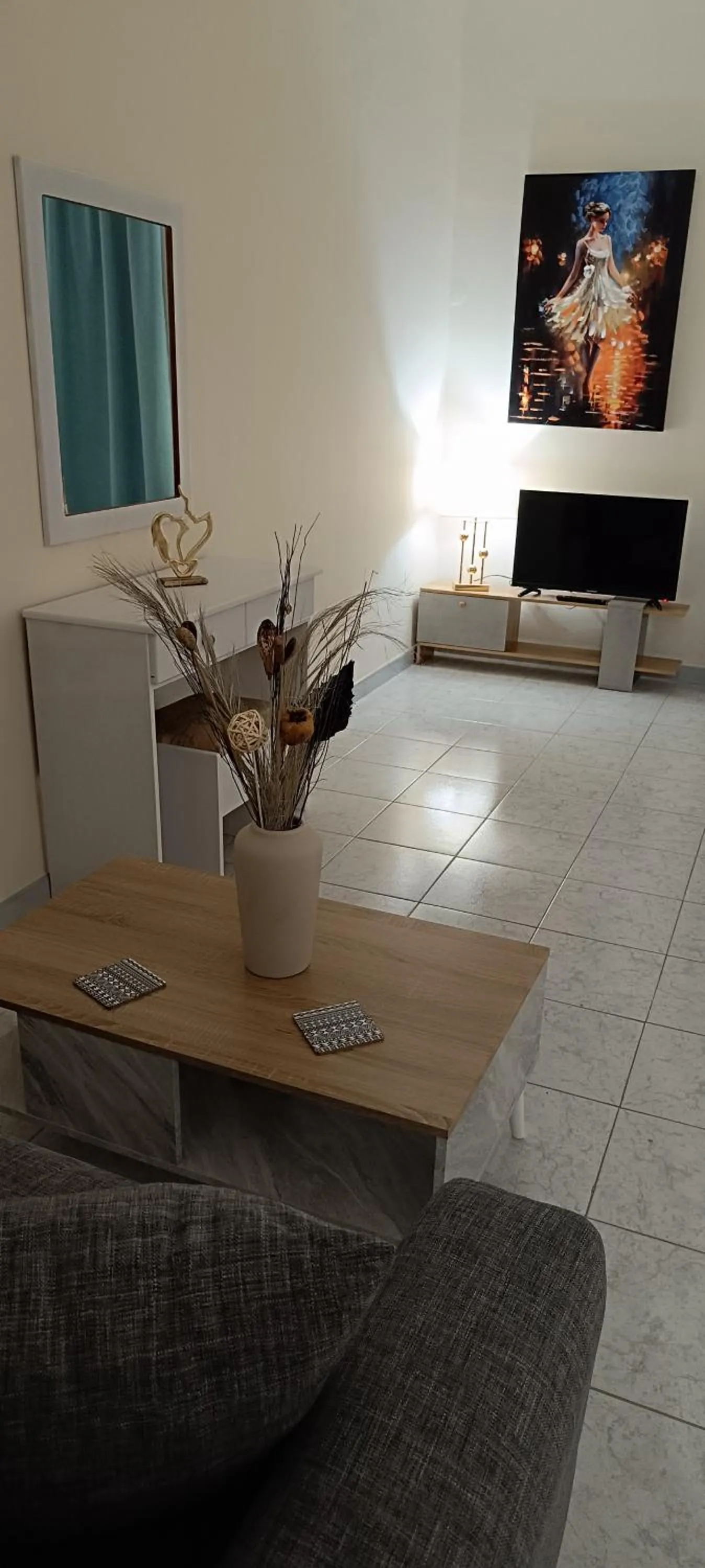 Seating area in Pyrgos Hotel Apartments