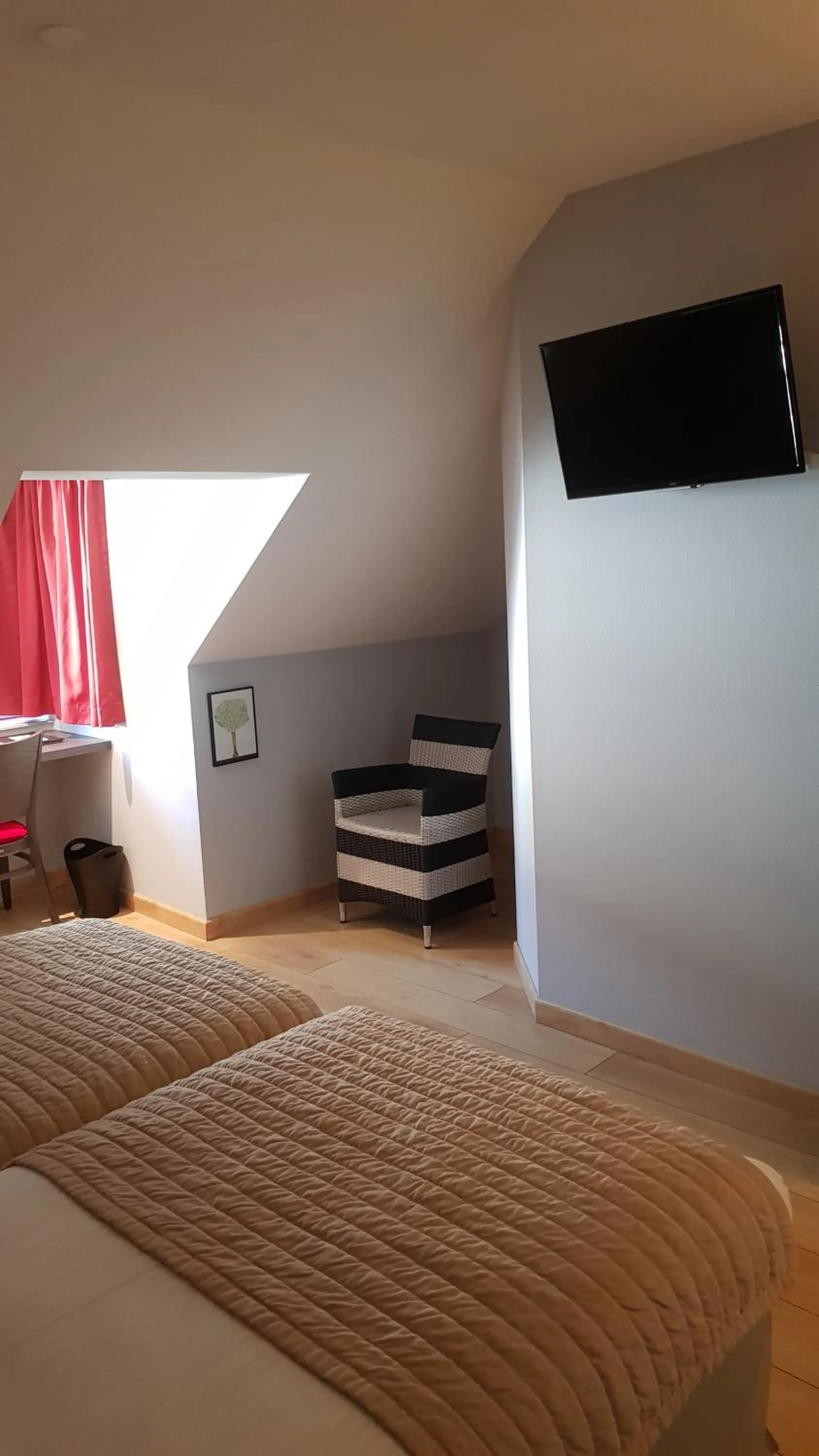 Seating area, Bed in Logis Hôtel des Deux Forts